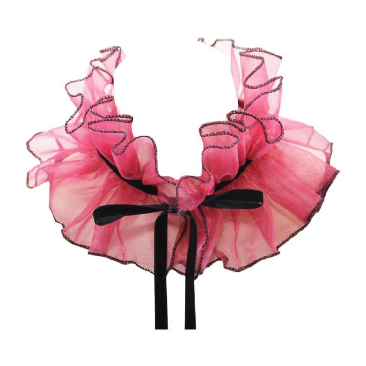Adjustable Tie Ruffled Collar Organza For Victorian Age Costumes and Cosplay Halloween Accessory Collar