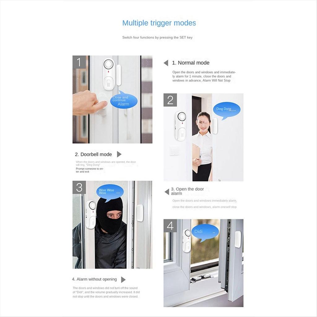 2025 New Door Open Alarm Smart Door Window Sensor Smart Home Door Detectors Door and Window Burglar Alarms