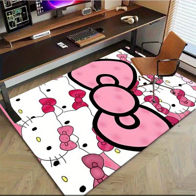 1pc Sanrio Hello Kitty Mermaid Printed Office Carpet Rectangle Rug Under The Table,Perfect Room Decor for Living Room, Bedroom, Kitchen, Non-slip Floo