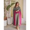 Kurti dritto tinta unita in rayon da donna con pantaloni e dupatta Abito da sera Salwar Kameez VFP-1865a