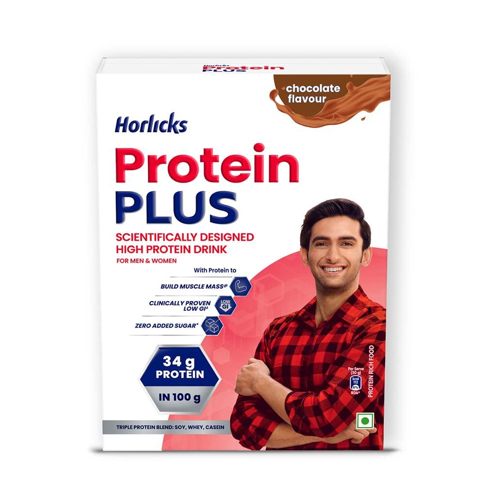 Horlicks Protein+ Chocolate Flavor Powder 400g Daily Nutrition Drink for Muscle Support Adults