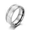 Trendy 8mm Rose Gold Color Vintage Imitated Meteorites Inlaid Rings Men Stainless Steel Rings for Men Wedding Band Jewelry Gifts