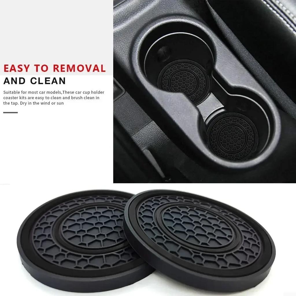2pcs Car Water Coasters for Automobiles General Motors Cup Holder Coasters Anti-slip Dust-proof Internal Protective Pads