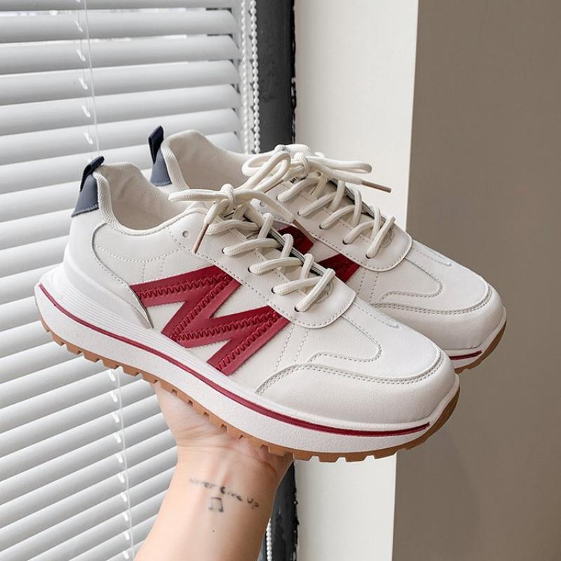 Herbst- und Winterschuhe für Damen, Damen-Sneaker, Weiße Sneaker, Low-Top mit runder Zehenpartie, Schnürschuhe, Freizeitschuhe