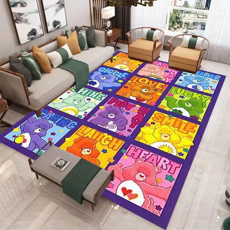 MINISO Cute C-Care Bears Printed Carpet Kitchen Mats Non -slip Carpet Outdoor Carpets Area Rug Bedroom Decor Birthday Gift
