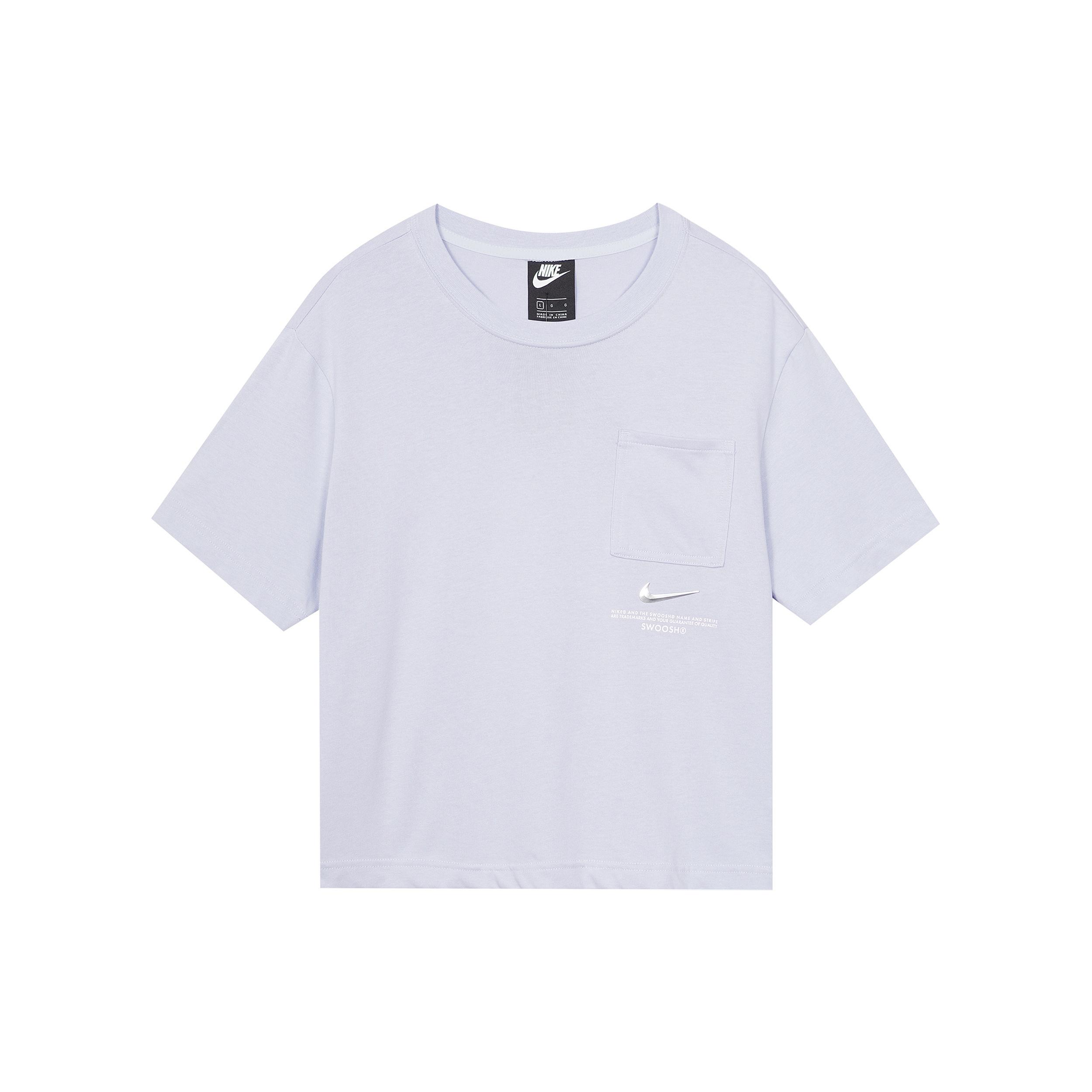 (WMNS) Nike Sportswear Swoosh 3D Logo Loose Breathable Round Neck Short Sleeve Purple Women s CZ8912-576 L