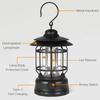 Camping Lantern USB Rechargeable Battery Powered Retro Camping Light Waterproof Hanging LED Tent Lamp for Hiking Fishing