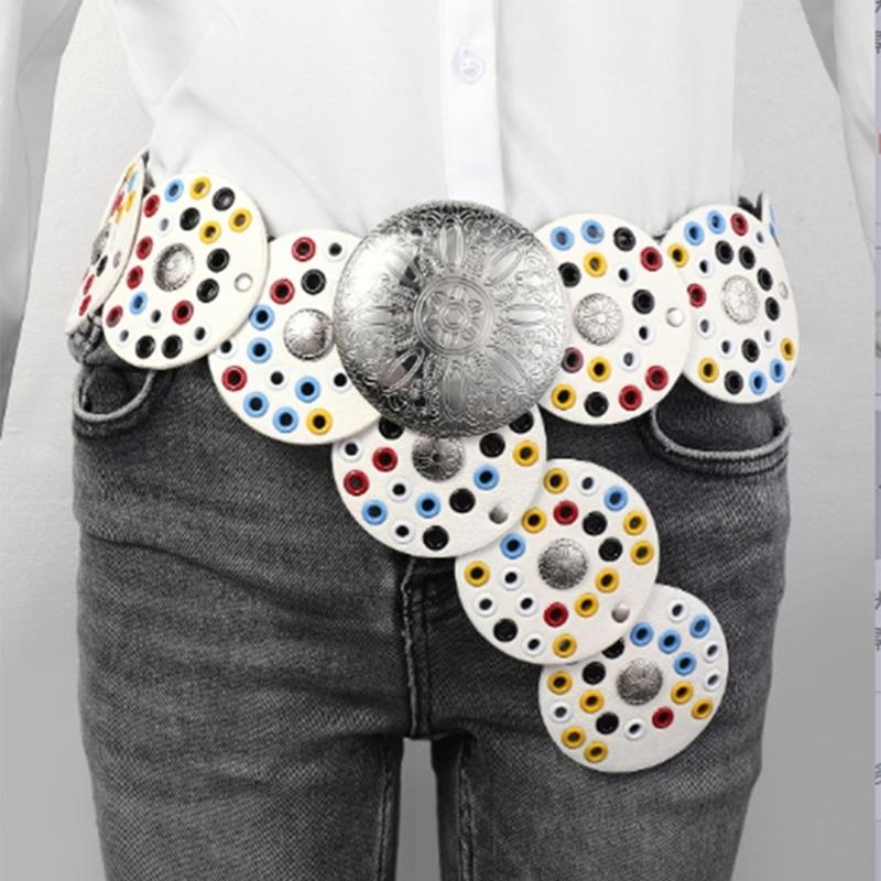 Waist Belt Hot Girl Sexy Grommet Discs Adjustable Body Chain for Dress Stage