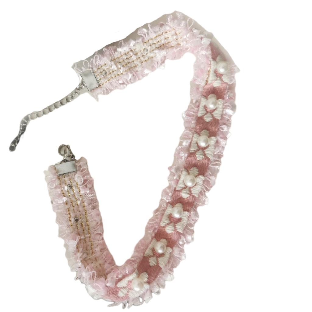 Small Flower Pearl Choker Necklace Sweet Cool Collar Necklace Neck Chain Wedding Party Jewelry Gift for Women Girls