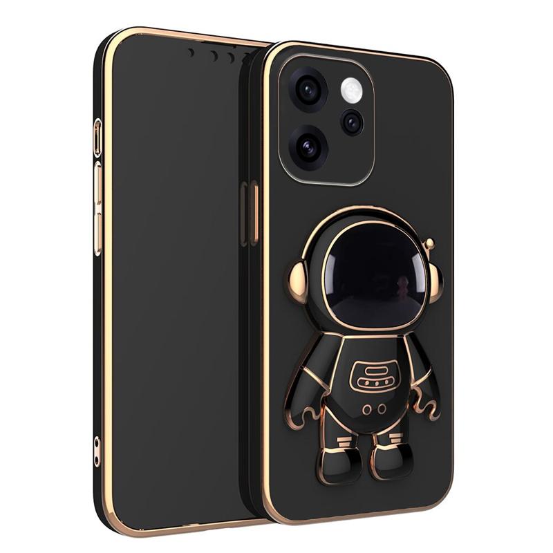 For OPPO Reno 15 Pro 15F Case Shining Astronaut Spaceman Bracket Holder Design Soft Plating For OPPO Reno 15F 15 Pro Back Cover