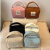 Cotton Tote Makeup Bag for Women, Large Capacity Zipper Cosmetic Pouch, Korean Style Wash Bag for Daily Use
