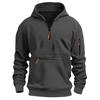 Boys' Fashion Solid-Color Pullover Hoodie With Round Neck