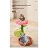 Small Flower Cat Tree with Sisal Scratch Board and Cat Bed, Space-Saving Cat Tower for Indoor Cats, Pet Decor