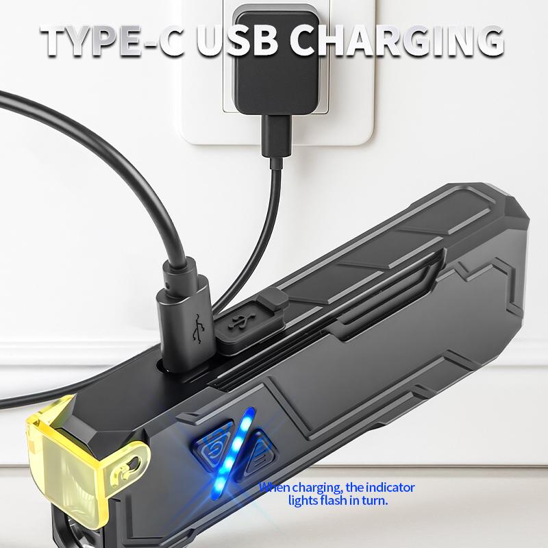 Přenosné LED pracovní světlo RGB Dobíjecí hliníková slitina Magnetická svítilna 15 světelných režimů Multifunkční kempingové UV světlo