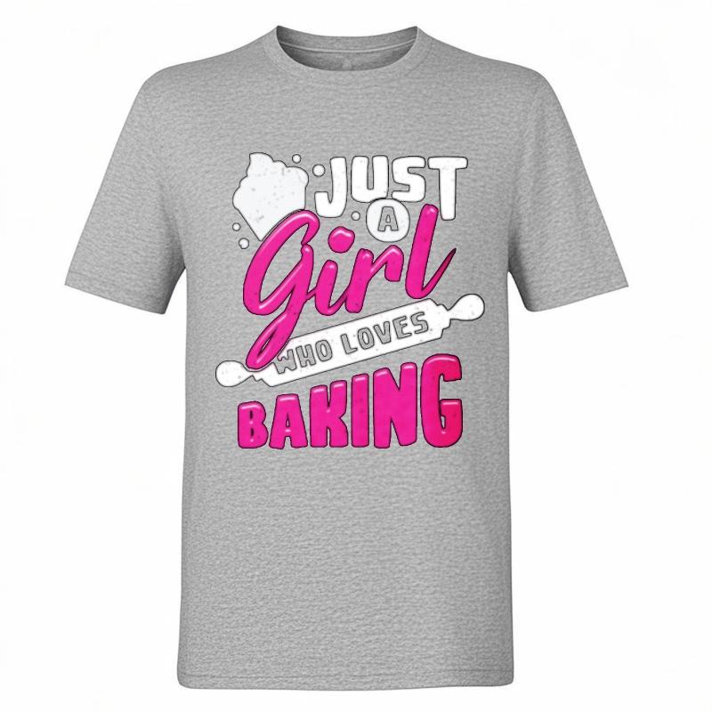 Unisexs Tshirt New Arrived Unisex Summer T Shirt Plus Size Just A Girl Who Loves Baking Basic Boys Tee Shirt Solid Color Tshirt