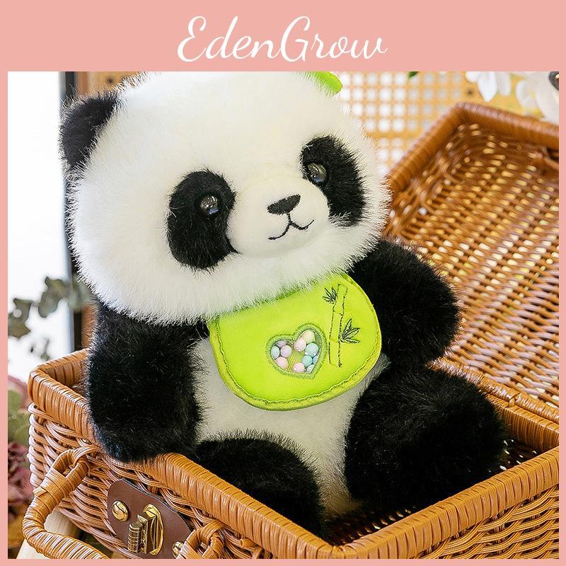 Adorable Panda With Bib Plush Toy Stuffed Animal Doll Kids Gift Decorations