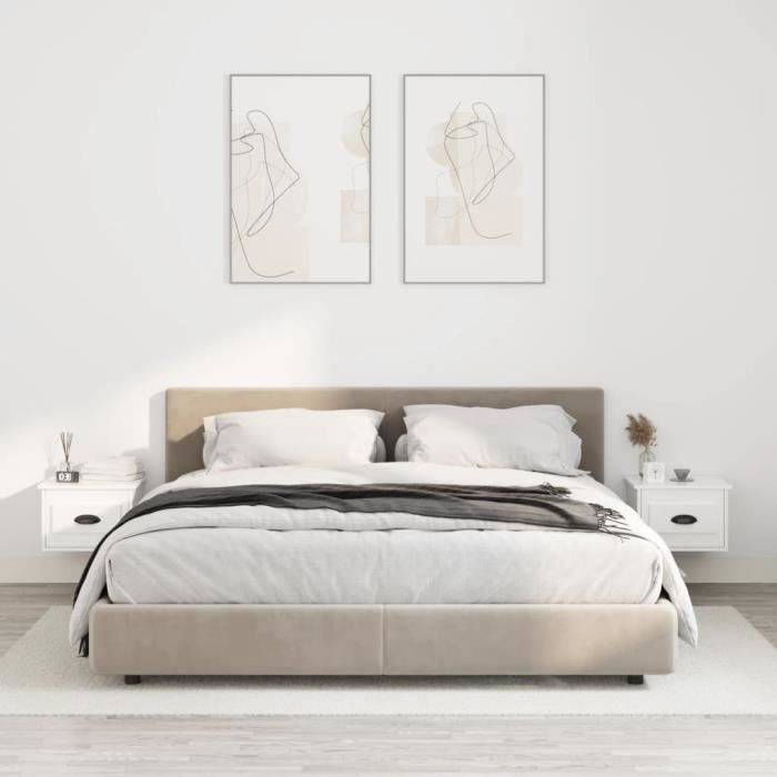 VidaXL Tables de chevet murales 2 pcs blanc 41,5x36x28 cm 816377