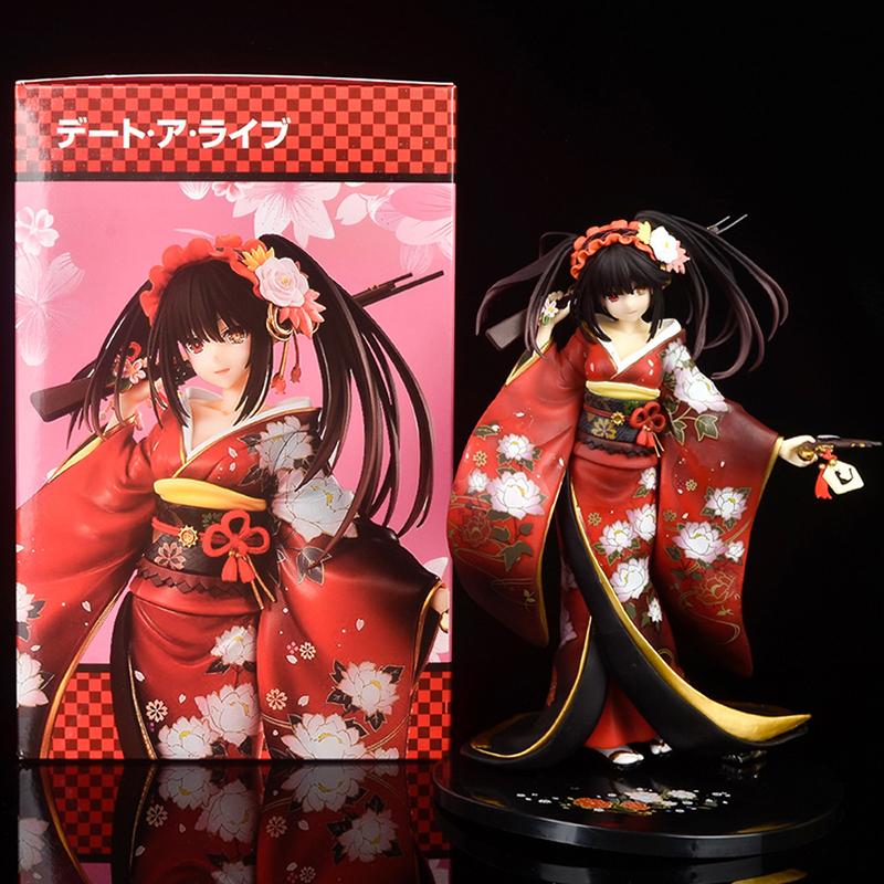 23cm Anime Date A Live Light Novel Kurumi Tokisaki Verführerische Kimono-Version. 1/7 PVC Actionfigur Modell Spielzeug Puppe Geschenk