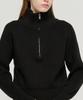 ROIDESROIS Raglan Half-Zip Collar Ribbed Knit (Black)