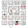 Brilliant Zircon Love Heart Bow Butterfly Stars Italian Charm Links Fit 9mm Stainless Steel Bracelet Women Jewelry DIY Making
