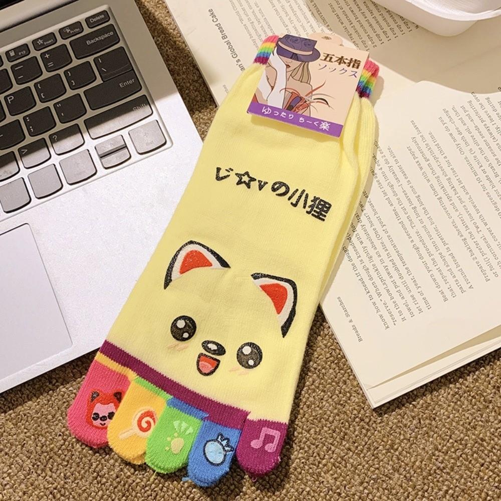 Funny Cartoon Five-finger Socks Breathable Sweat-absorbing Five-Toed Socks Cotton Socks Women
