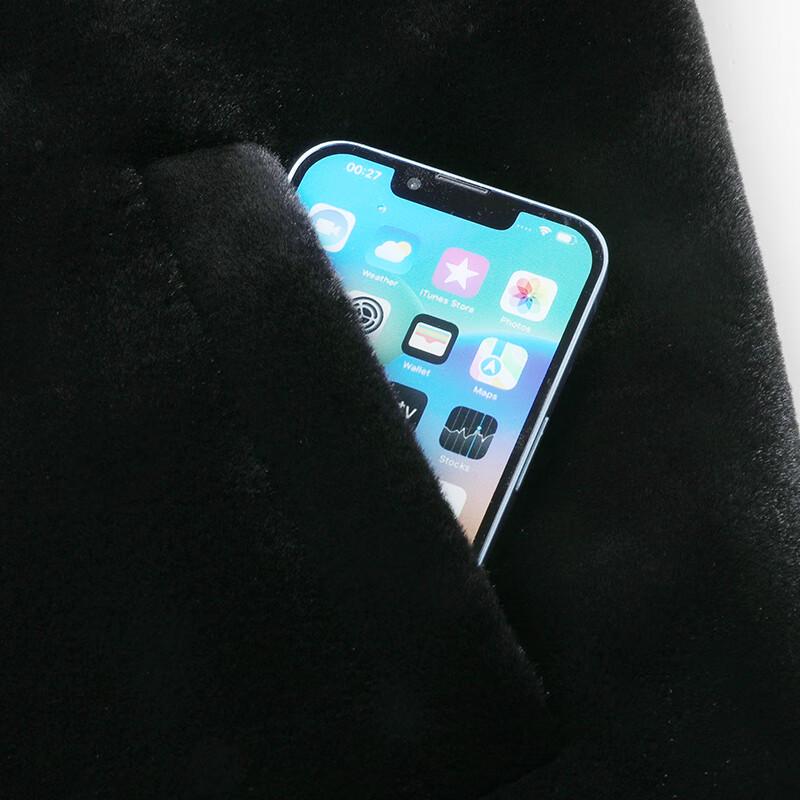 Men's Plus Size Faux Mink Velvet Lapel Jacket