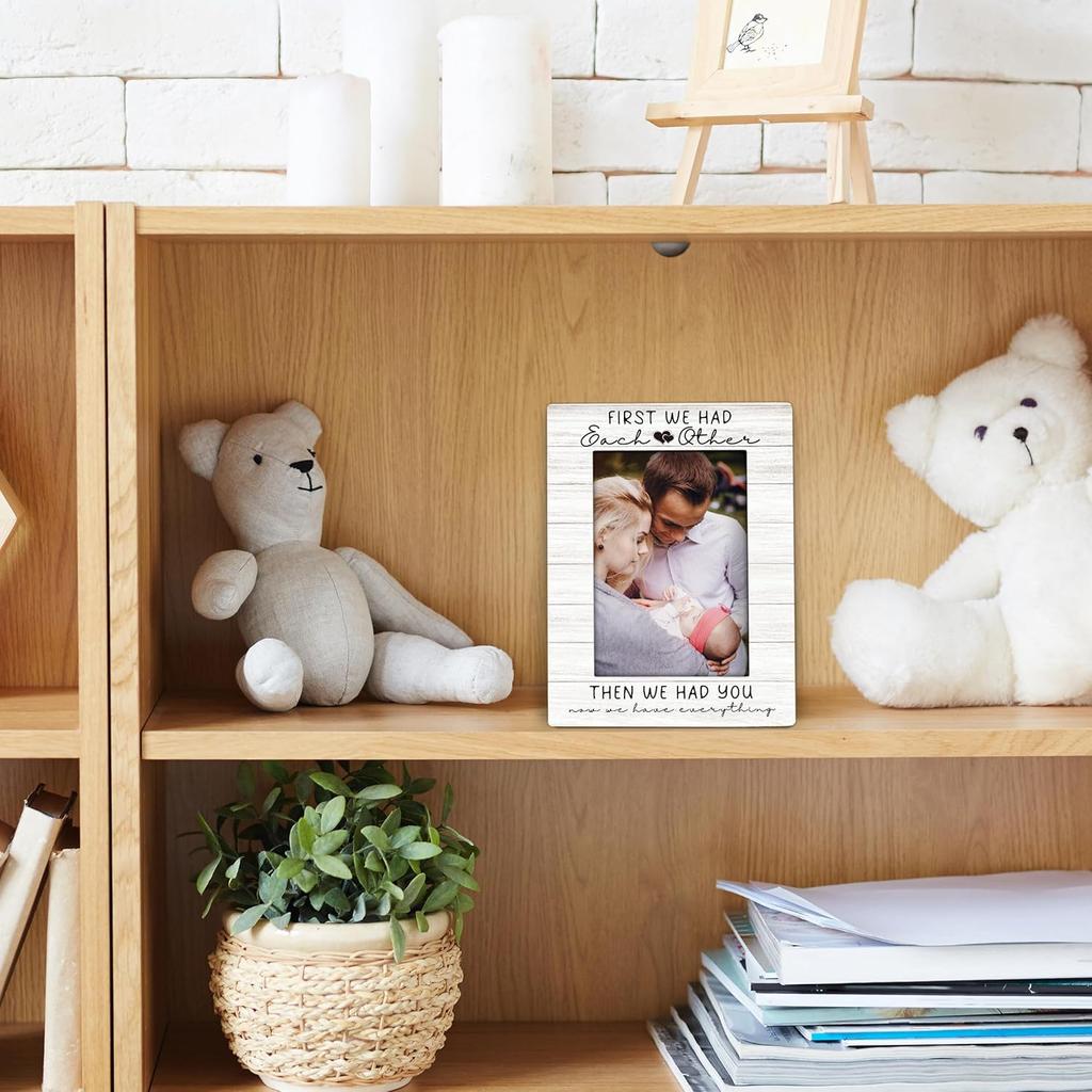 Baby Picture Frame 4x6, Family Wooden Picture Frame, Families Frames, New Baby Gifts, Newborn Babies Gifts, First We Had Each Other Family Decorative