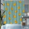1 Stück Gelber Enten-Duschvorhang – Blauer Hintergrund, 2D-Flachdruck, Schimmelresistentes Polyester, 72"X72", Mit 12 Haken