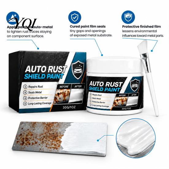 High Viscosity Metal Repair Paste 1/2Pcs Car Rust Shield Kit, Auto Protection Kit with Brush, Long-Lasting Coverage for Chassis, Wheel Arches