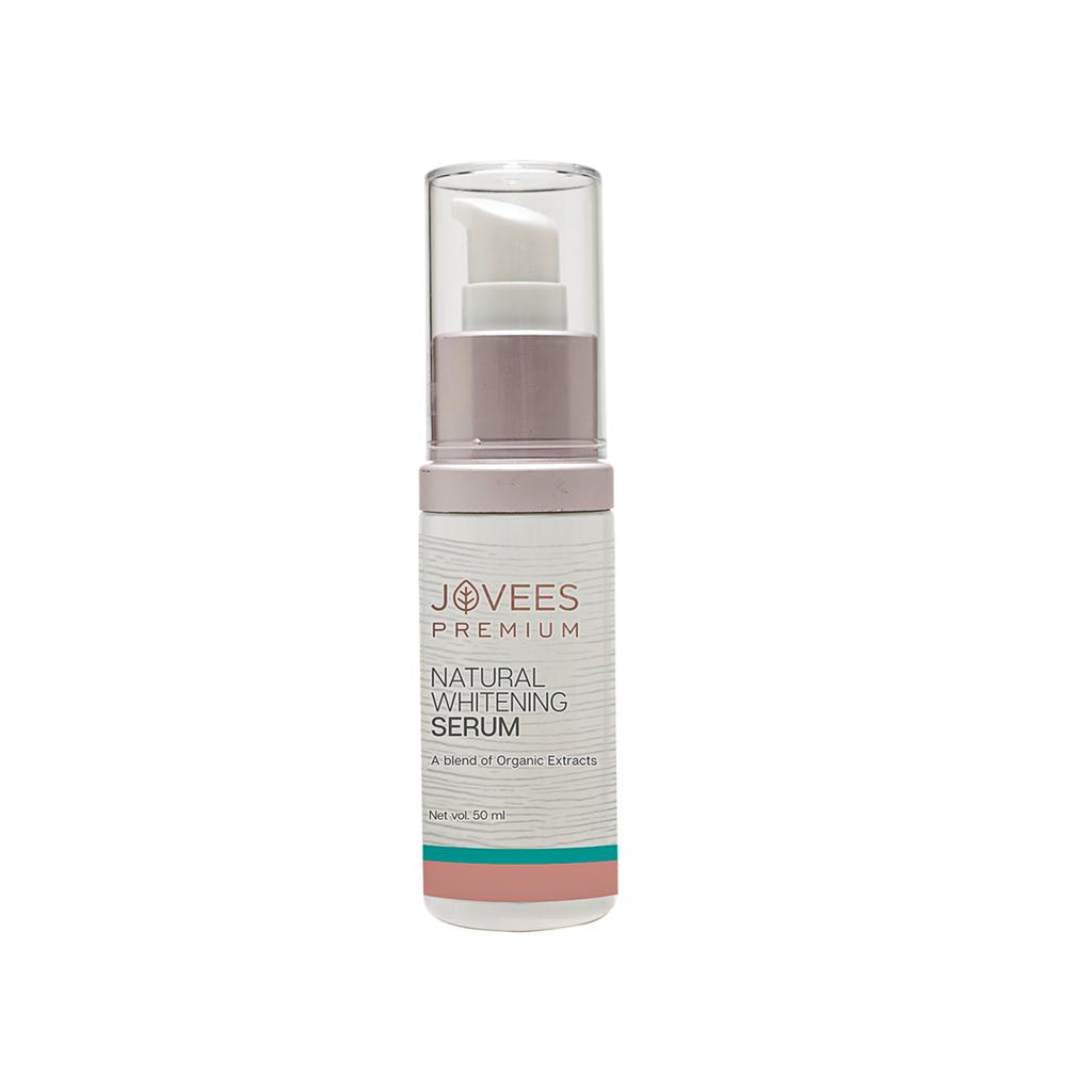 Jovees Natural Whitening Face Serum 50ml | Brightens Dull Skin | Reduces Dark Spots & Uneven Tone | Radiance Boosting Lightweight Daily Serum