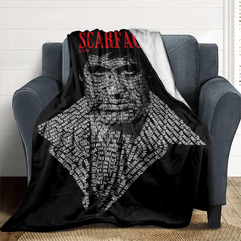 1pc Scarface Al Pacino Soft Flannel All Season Throw for Home, Office, Outdoor UseDurable Comfort Soft Warm Throw for Home