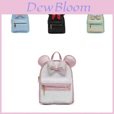 Fashion Girl Sequin Bow Backpack With Waterproof Pu Material For Daily Use