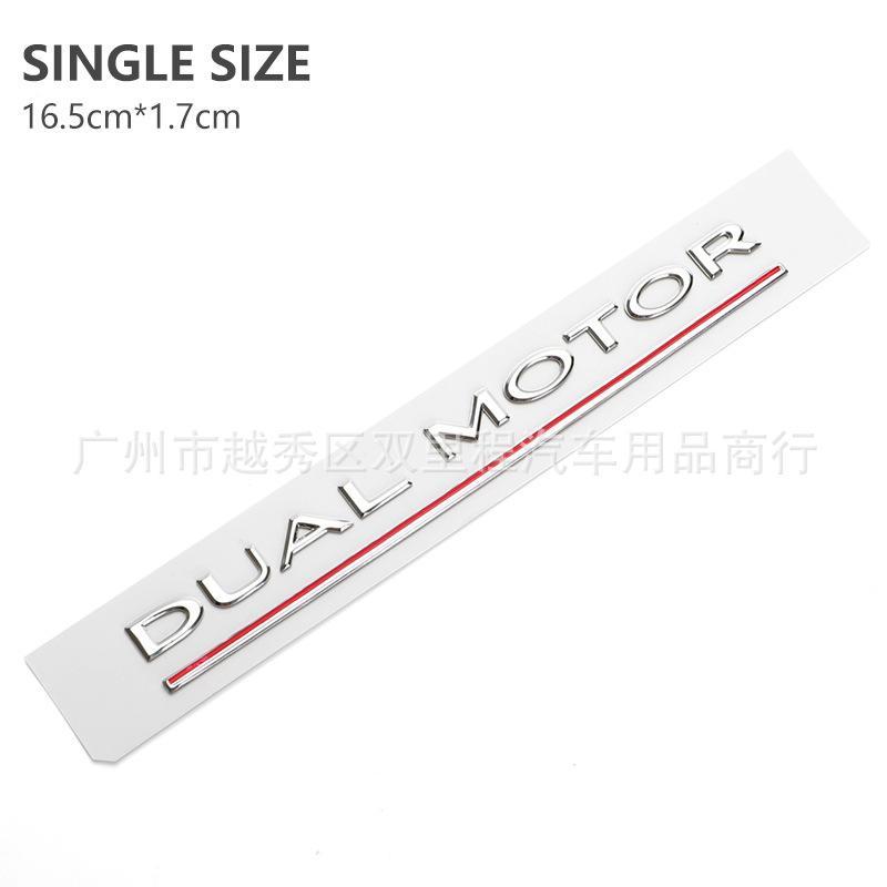 For Tesla Model 3 Y S X DUAL MOTOR Emblem 3D SPACX emblem Accessories Underlined Letters Logo Performance Badge Trunk Sticker