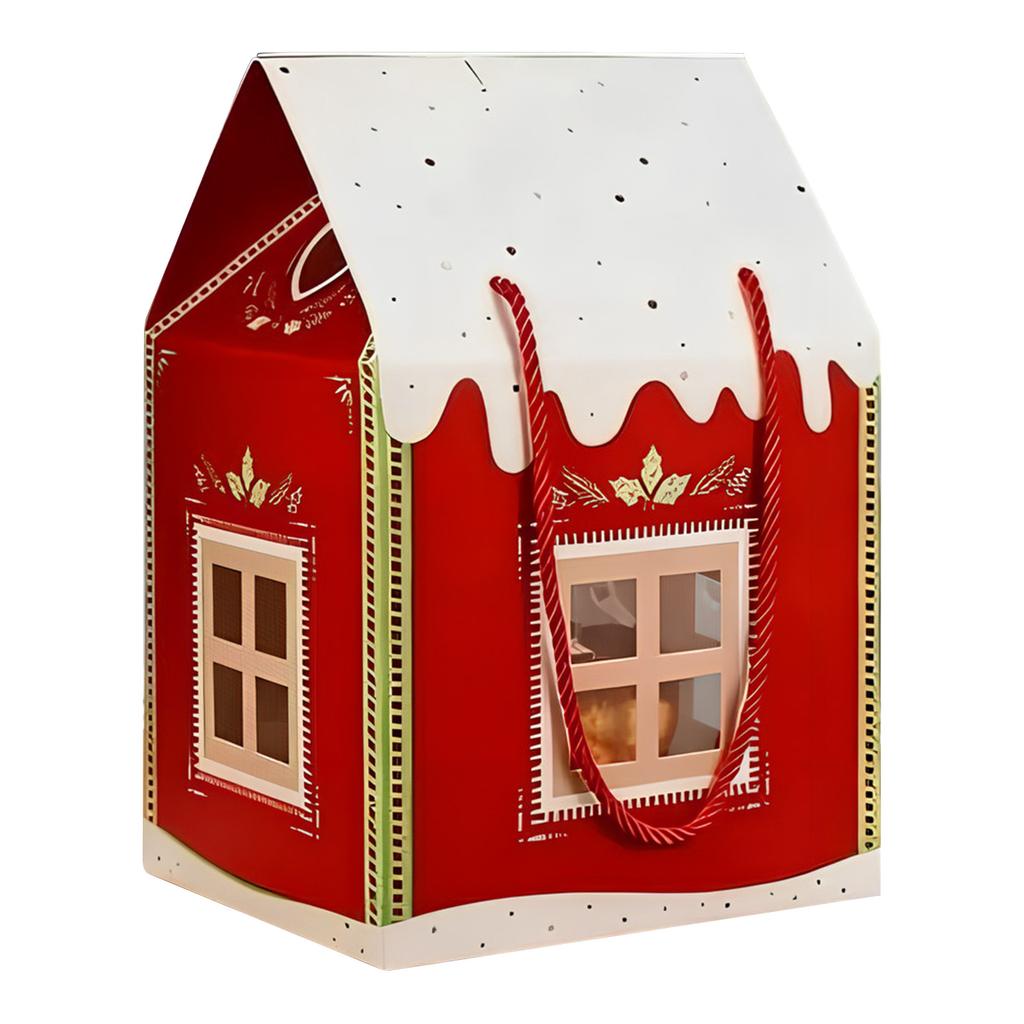 Christmas Wonderland Cottage Gift Box with Handle 3D Pop Up Christmas House Gift Boxes for Treats Desserts Fancy Cookie