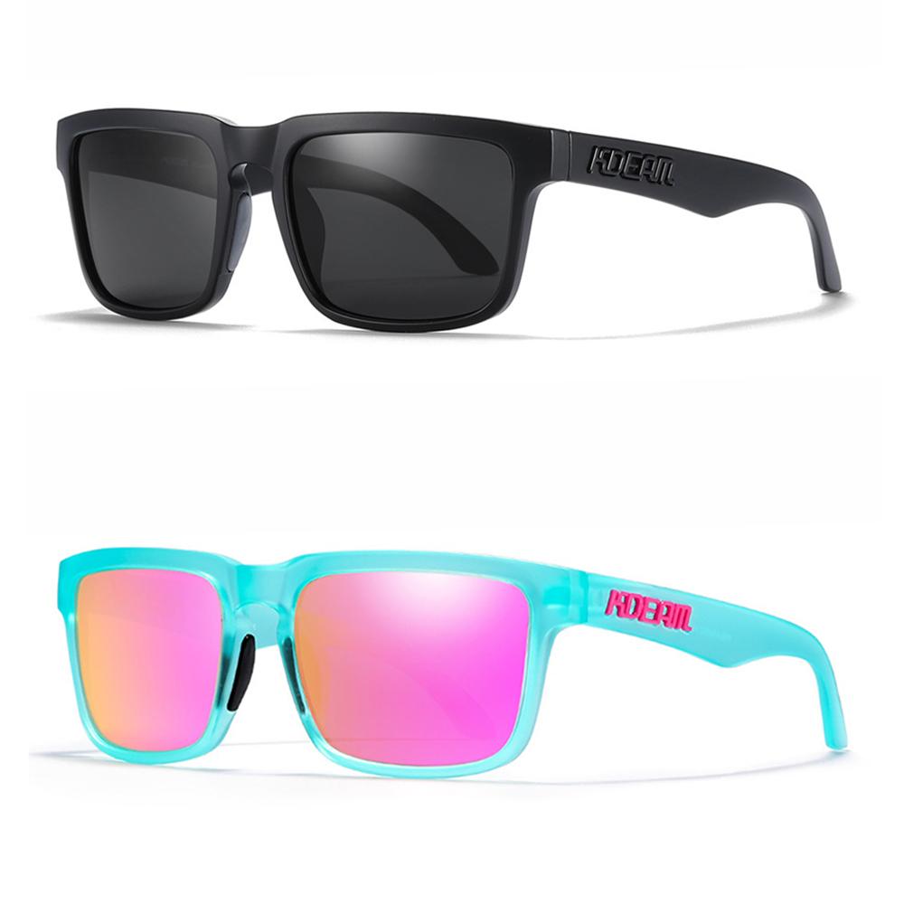 2PCS - KDEAM Brand Original Design Men Square Polarized Sunglasses Fishing Fashion Women Sun Glasses Colorful Eyewear