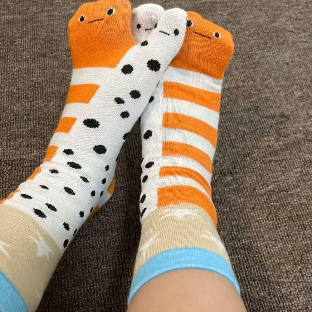 Deep-sea Animals Two Toe Socks Whale Toe Mid Calf Sock Cute Funny Fish Tube Socks Gift