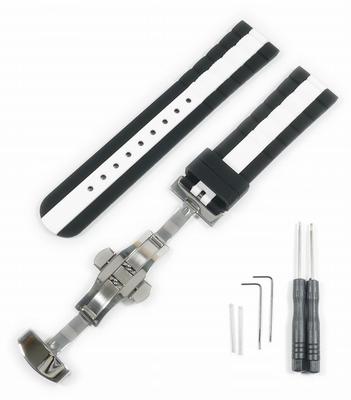 BLANCPAIN X Swatch Exclusive Rubber Strap with D-Buckle (Black & White)