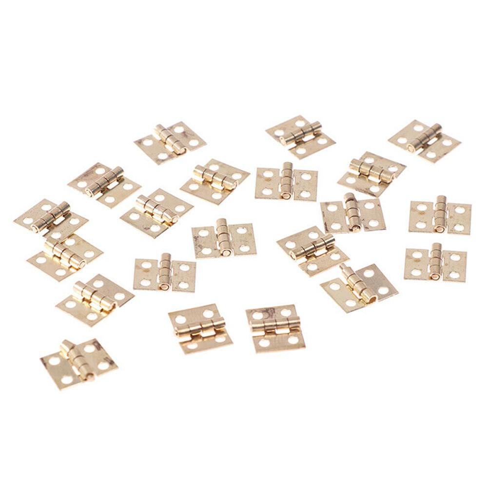 50pcs Mini Metal Hinge Furniture Hinges Doors Cabinet Brass Hinges Jewelry Wooden Boxes Luggage Hinges Home Hardware
