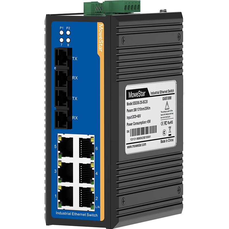 MoweStar Industrial Unmanaged Fast Ethernet DIN-Rail Switch