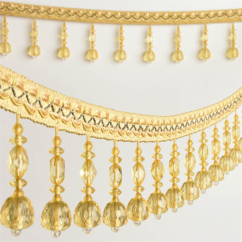 

2/4/6 метров хрустальные бусины бахрома для штор кружево кисточка отделка широкая лента DIY поделки ручная работа шитье шторы одежда аксессуары 2M