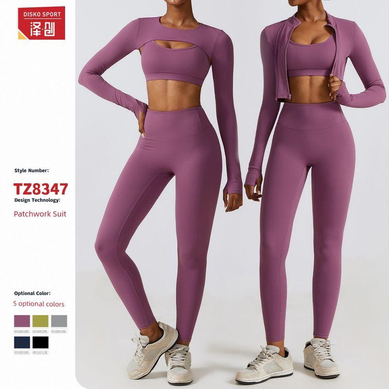 Guangzhou Zechuang Clothing Co., Ltd. Fashion Fall and Winter Skinny Yoga Clothes Nude Feel Quick-Drying Sports Suit Slim Looking