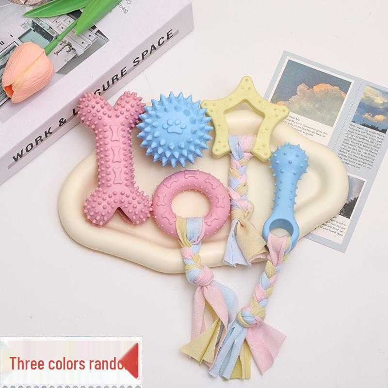 Durable TPR Dog Teething Toys with Cotton Rope