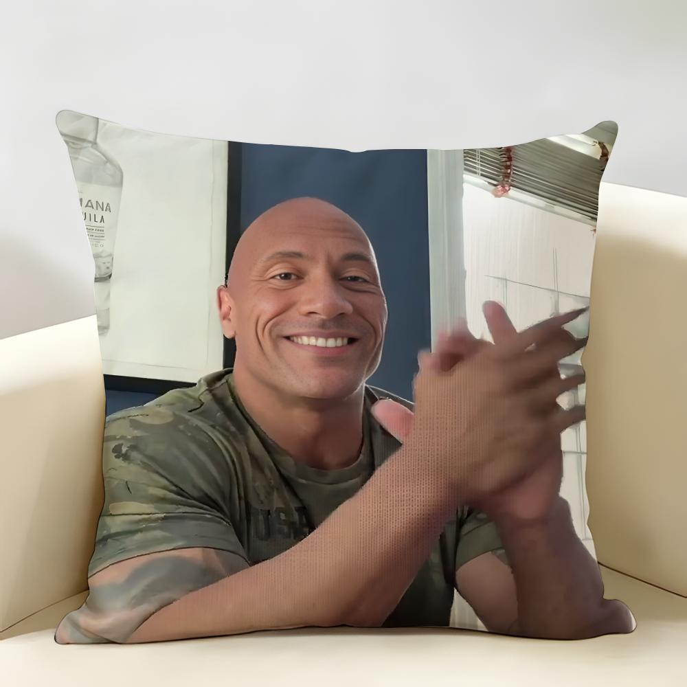 The RRock DDwayne Cushion Cover Natural Linen Organic Fabric DoubleSided Printing Room Sofa Decor Pillow Case