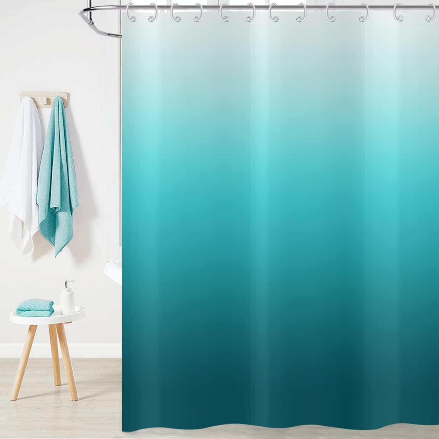

Water Ocean Abstract Blue Green Gradient Shower Curtain 90X 180Cm, Modern Waterproof Washable Shower Curtain W90xH180cm