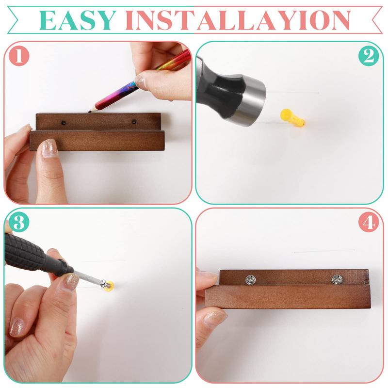 6Pcs/set Wooden Record Wall Mount Shelf Vinyl Record Album Floating Display Holder For Books Albums Newspapers