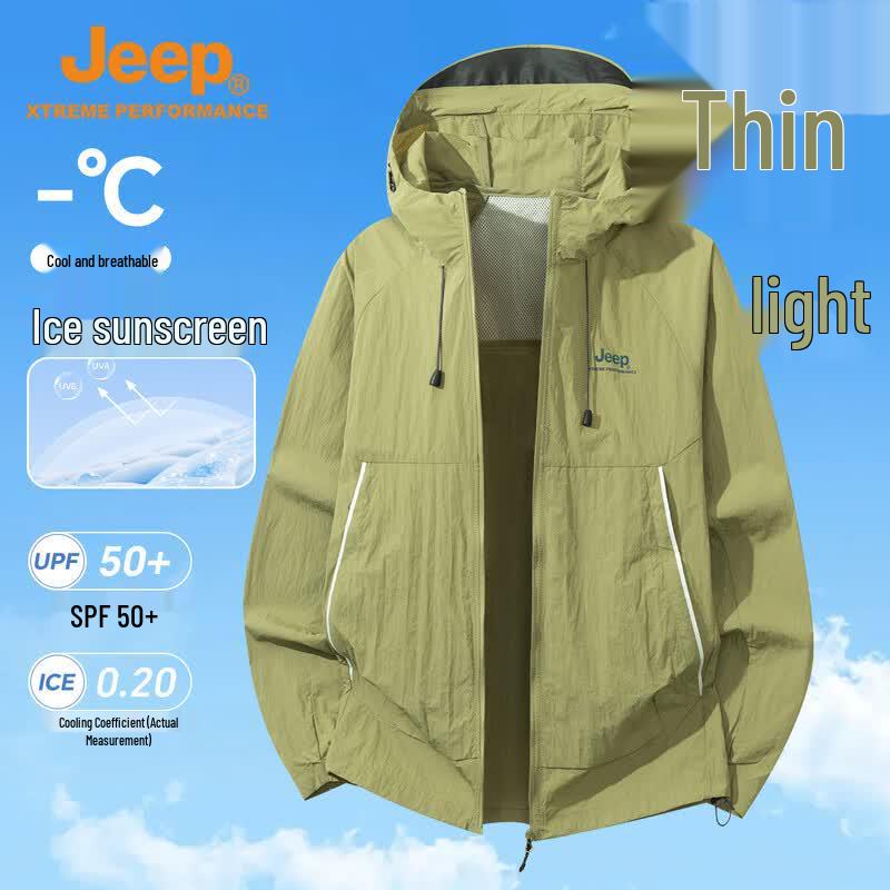JEEP Men s Ice-Feel UV Protection Hooded Jacket 3XL