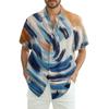 Men's Fashion Loose Tie-Dye Printed Short Sleeve Beach Shirt
