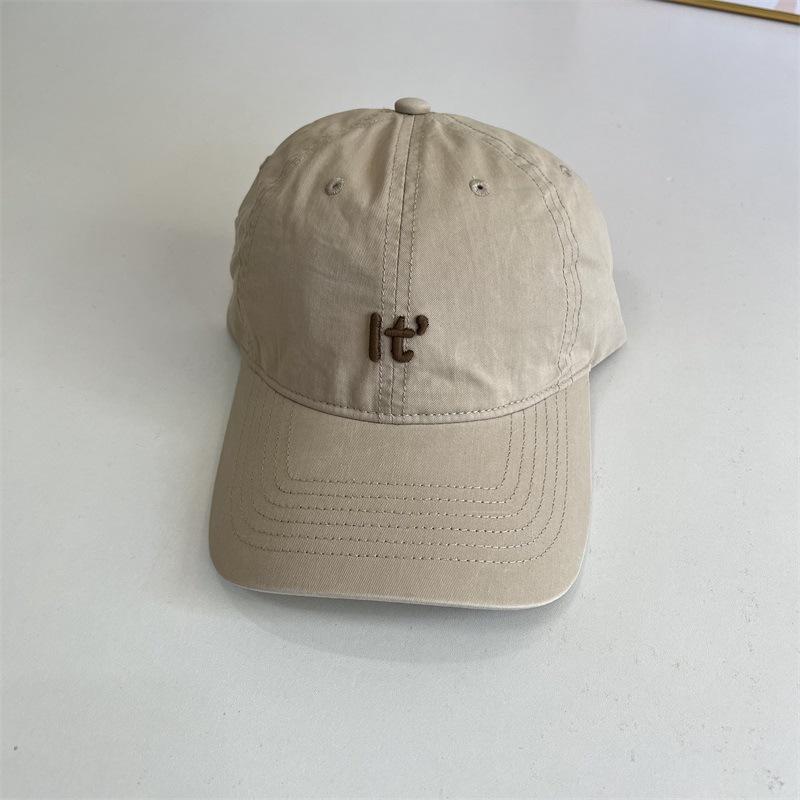 Soft Top Baseball Cap Women's Simple Trendy Letter Embroidered Peaked Cap Showing Face Small Pure Cotton Casual Versatile Sun Hat Men
