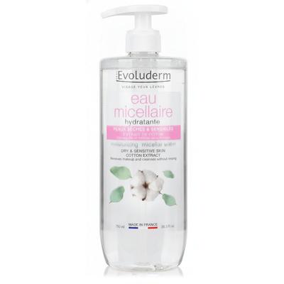 Evoluderm Micellar Water France Makeup Cleansing Morning Face Wash, 750ml, 1 Pcs