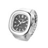 Simple and Stylish Women's Ring Watch: Square Stainless Steel Finger Ring, One Size Fits Most, Quartz Movement, Fashion Accessory - Perfect Gift for